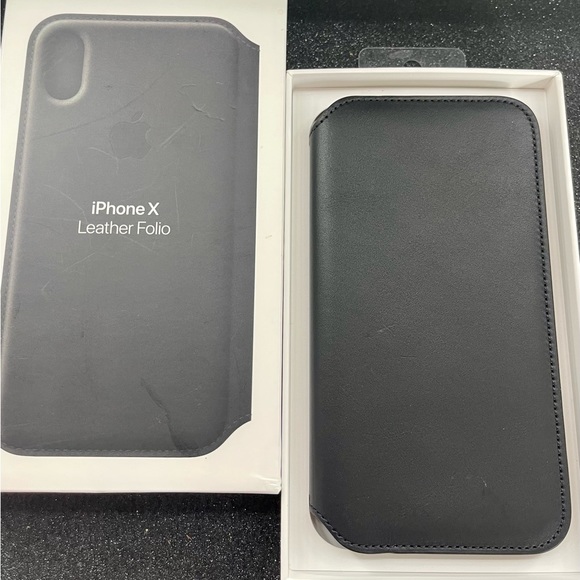 *NIB**APPLE IPHONE X Leather Folio - Black - Picture 3 of 11